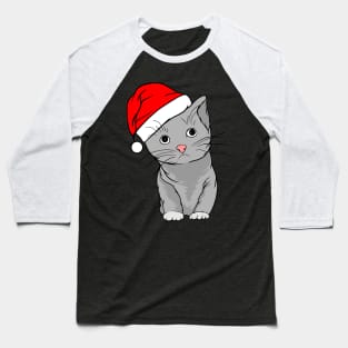 Santa Kitty Baseball T-Shirt